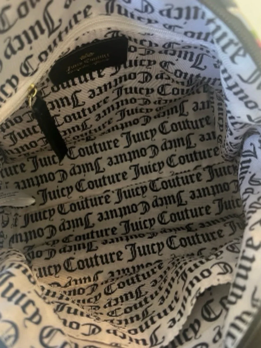 Juicy Couture Dusty Rose Promenade Black & White Floral Satchel Pink Rose Print